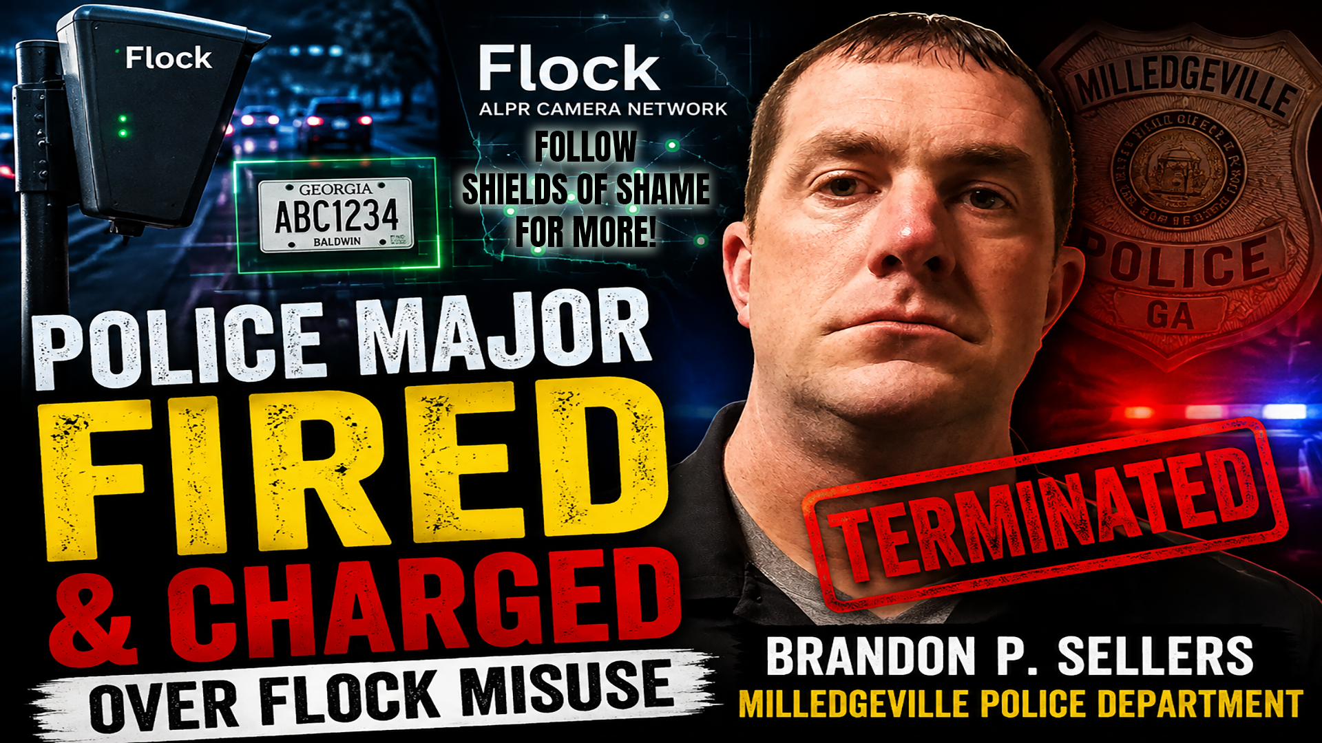 Brandon Payne Sellers Flock Misuse: Milledgeville Police Major Fired and Charged