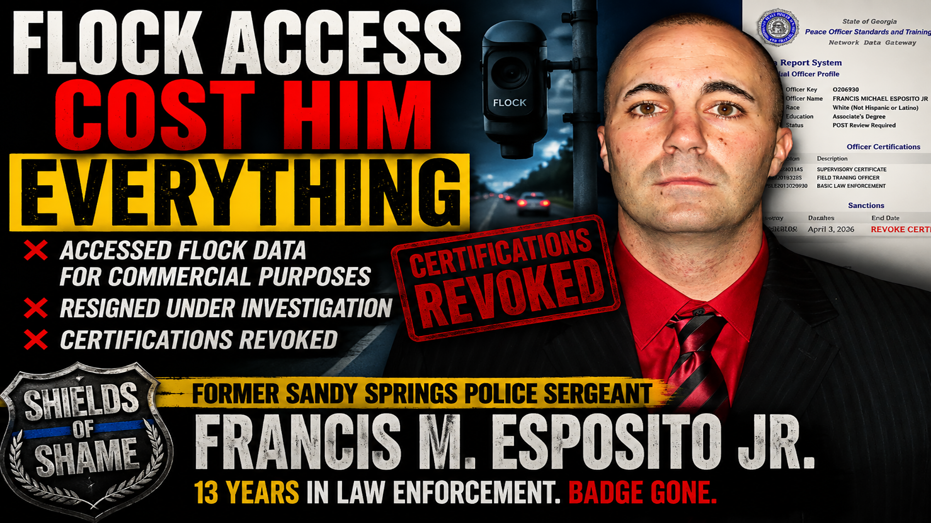 Francis Michael Esposito Jr. — Georgia POST Revocation After Flock Misuse Investigation