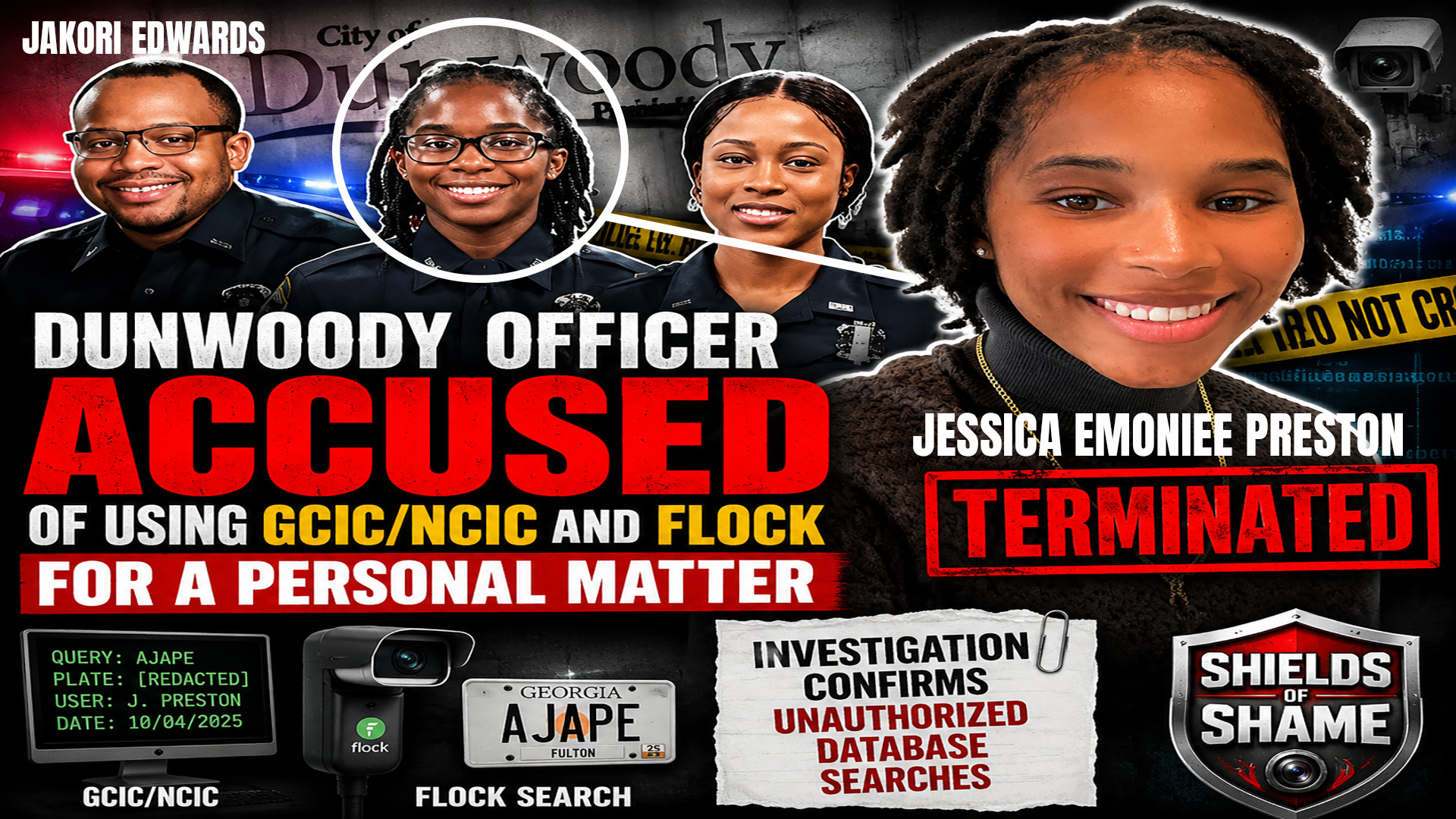 Jessica Emoniee Preston — Dunwoody Police Database Investigation