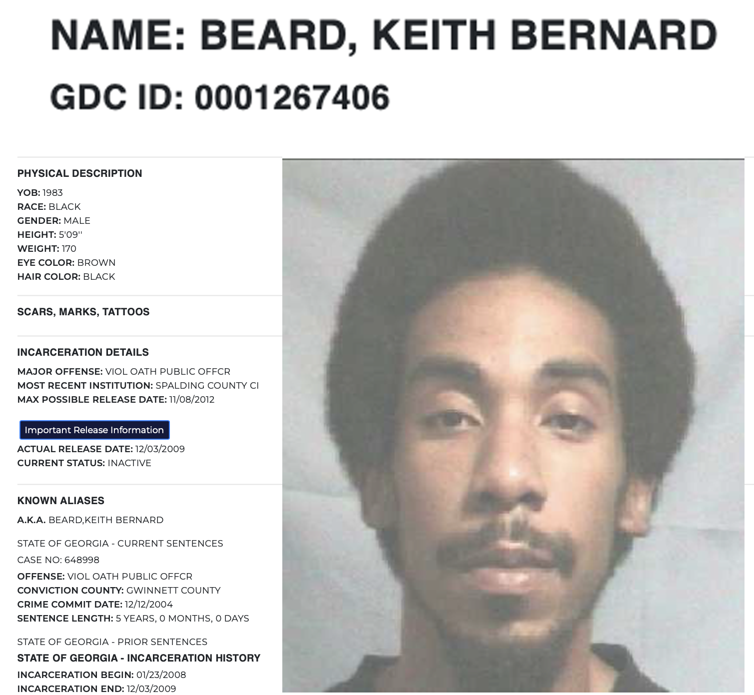 Keith Bernard Beard Jr. | Phillips State Prison Corruption Case