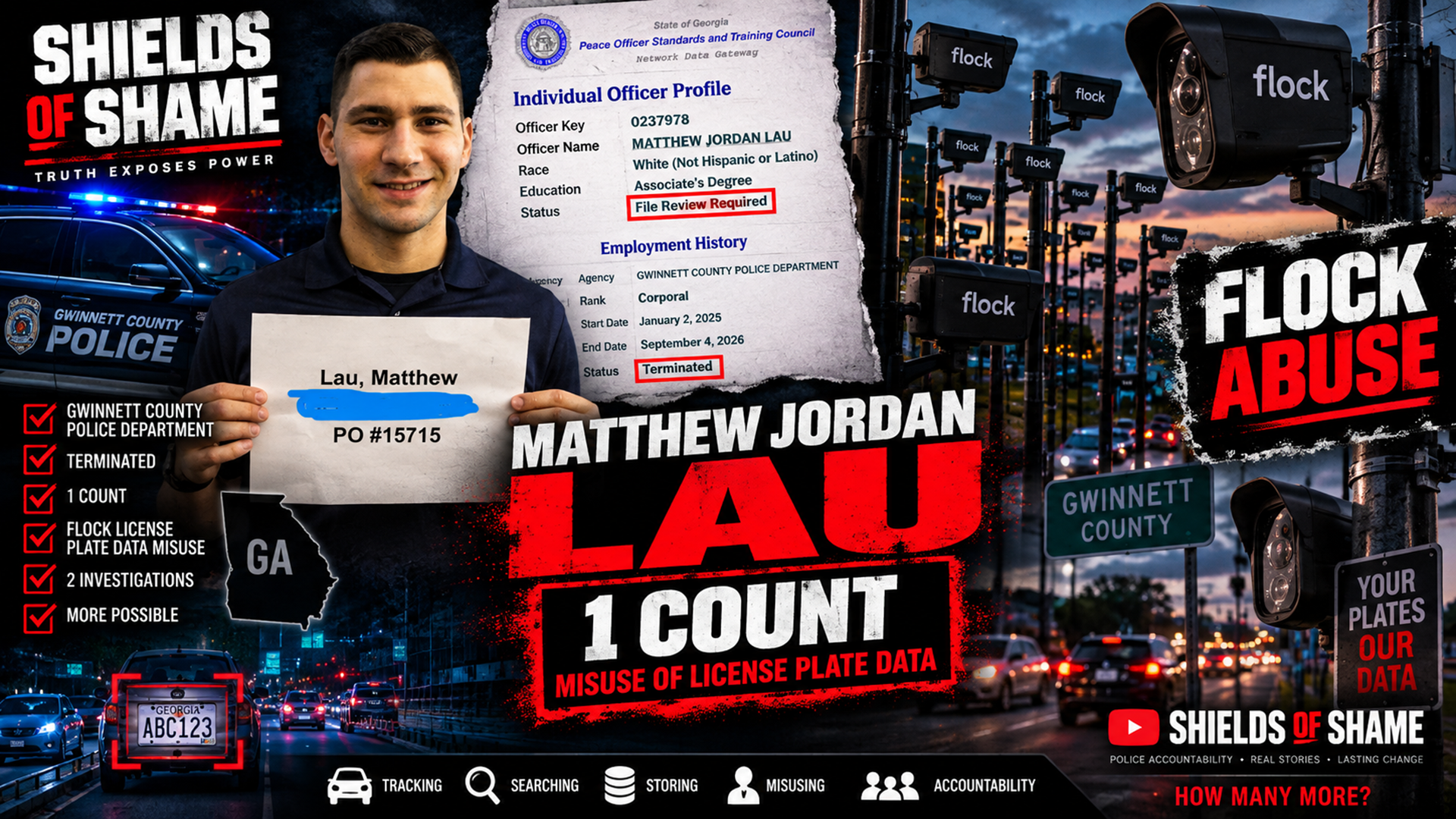 Matthew Jordan Lau — Gwinnett Flock Charge and 65 DUI Cases Dismissed or Reduced