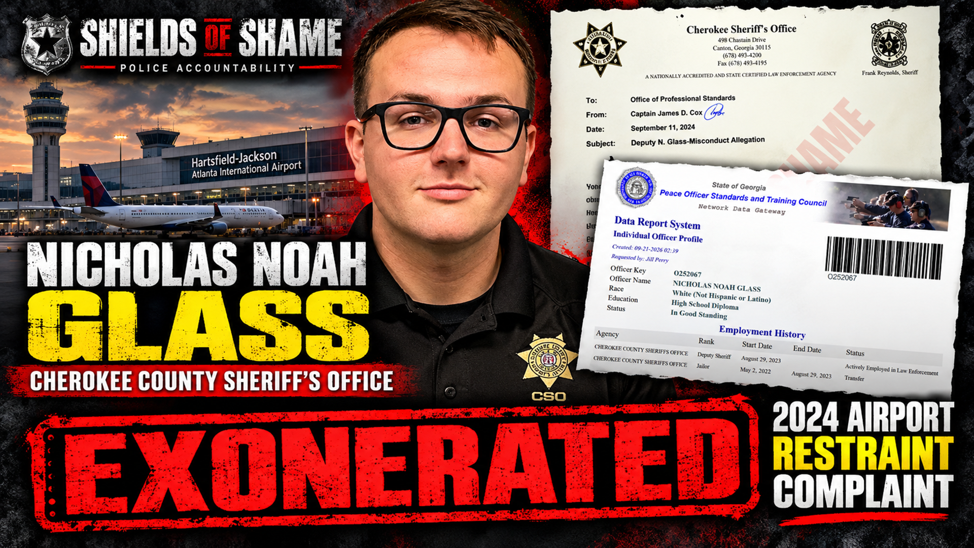 Nicholas Noah Glass: Exonerated Cherokee Deputy, 2025 Shooting and 2026 Honors