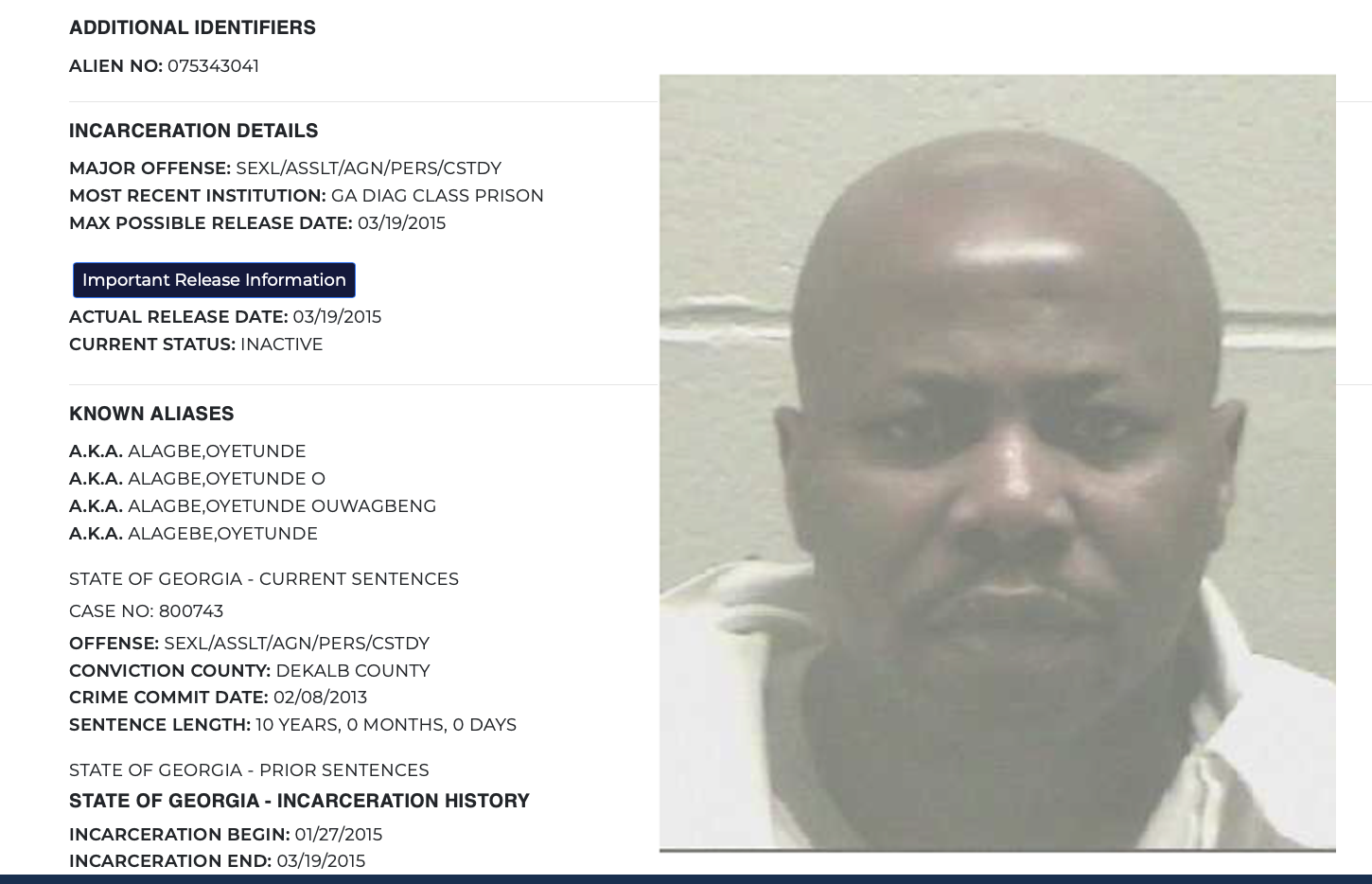 Oyetunde Alagebe — DeKalb County Court Case