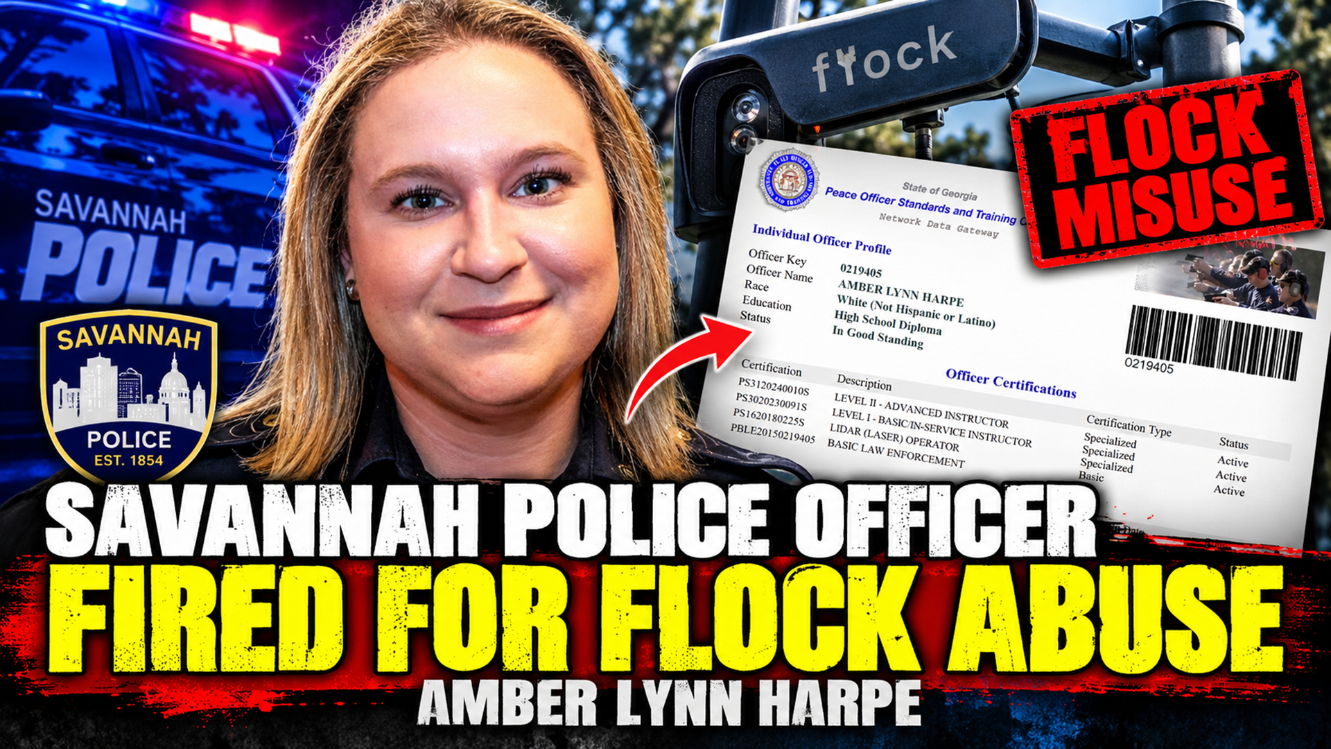 Amber Lynn Harpe: Savannah Police Flock Login Shared With ICE Agent Husband