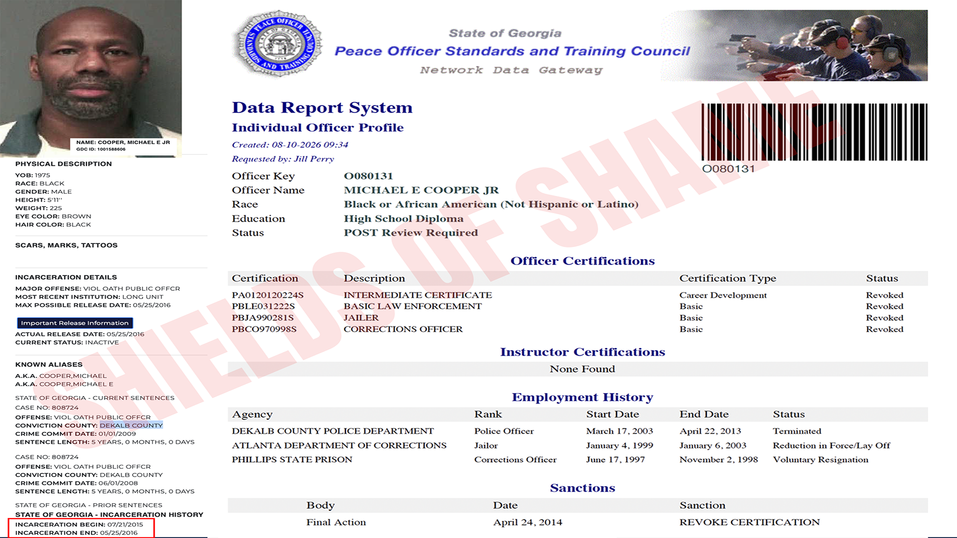 Michael E. Cooper Jr.: DeKalb Officer Accused of Using Police Authority to Obtain Sex